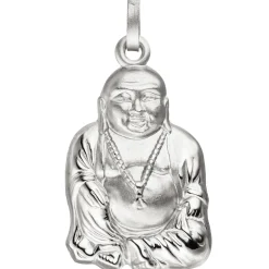 Anhänger Buddha aus echtem 925 Silber rhodiniert teilmattiert Silberanhänger