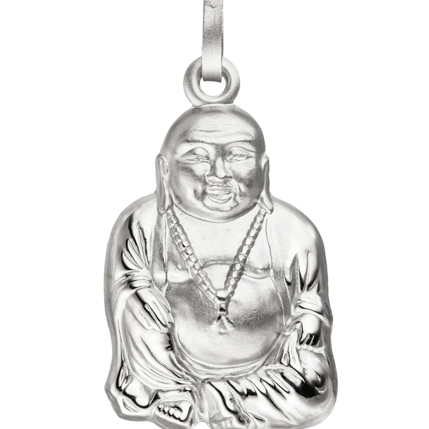 Anhänger Buddha aus echtem 925 Silber rhodiniert teilmattiert Silberanhänger