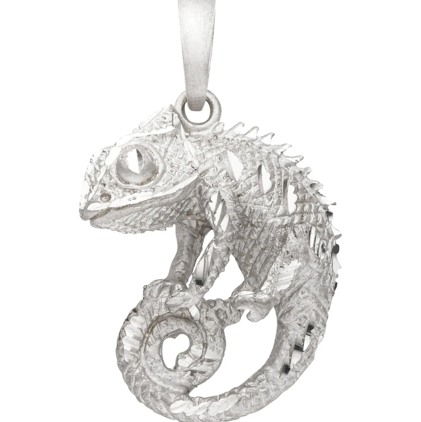 Anhänger Chamäleon 32,2x24,2mm aus 925 Silber rhodiniert mattiert Silberanhänger