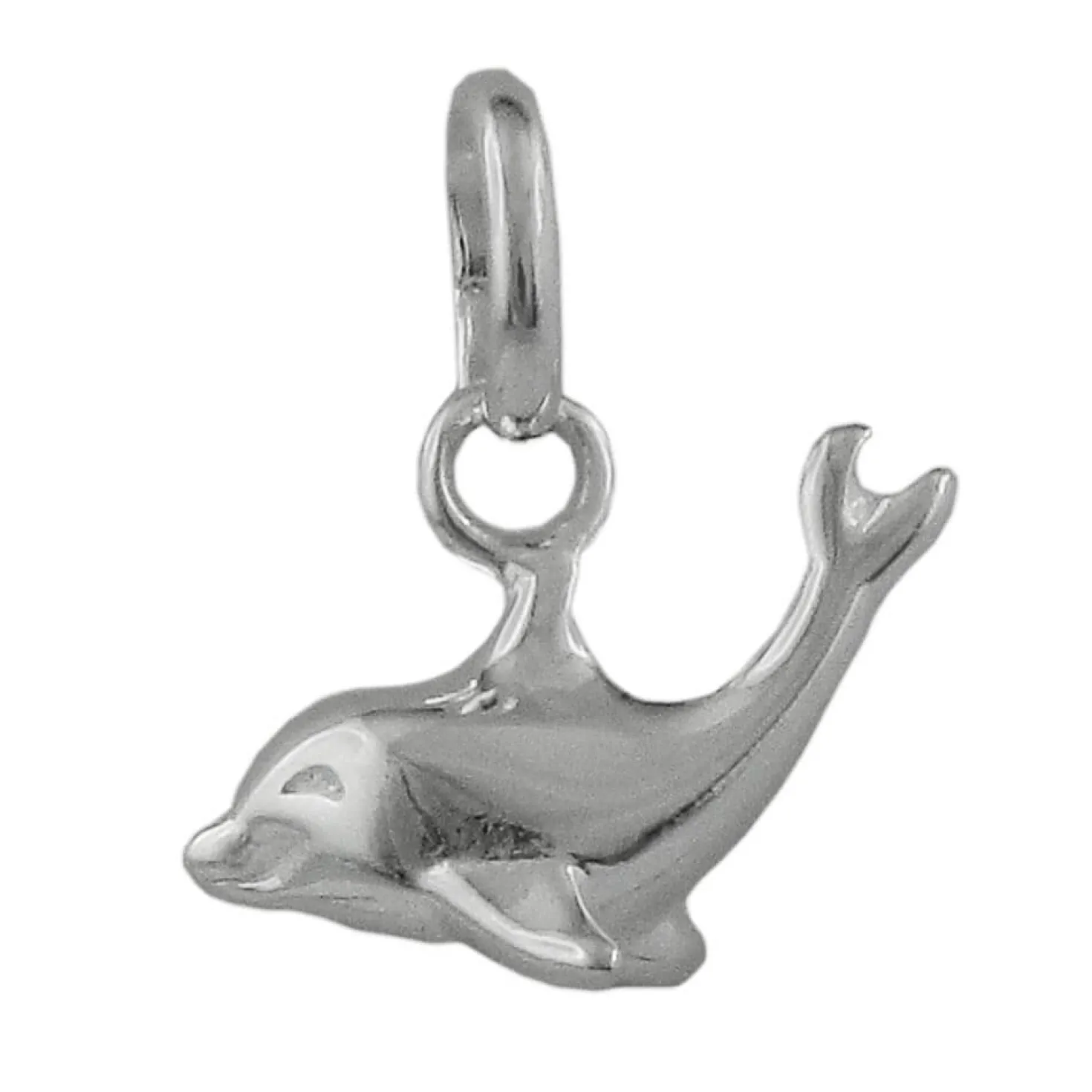 Anhänger Delfin Delphin 12x7mm aus 925 Silber glänzend Kinder