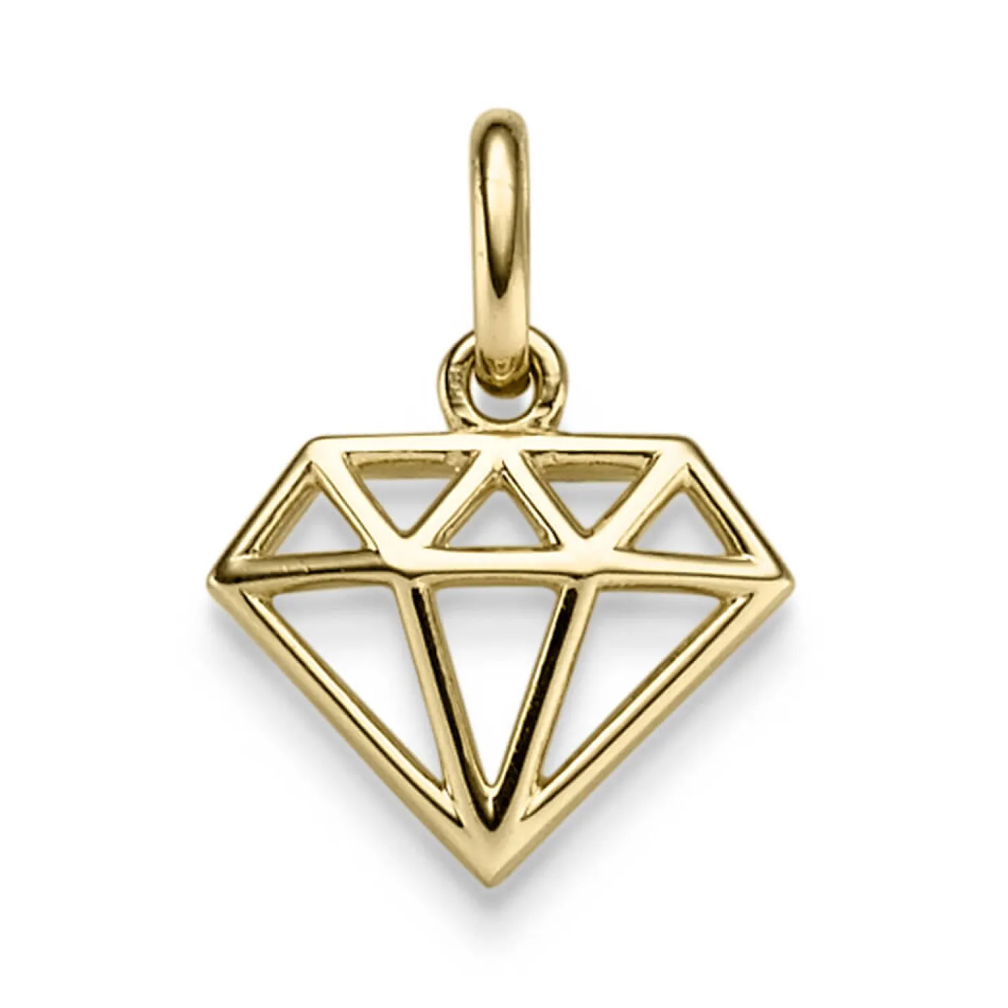 Anhänger Diamant Brillant Silhouette 14x20mm 585 Gold Gelbgold glänzend