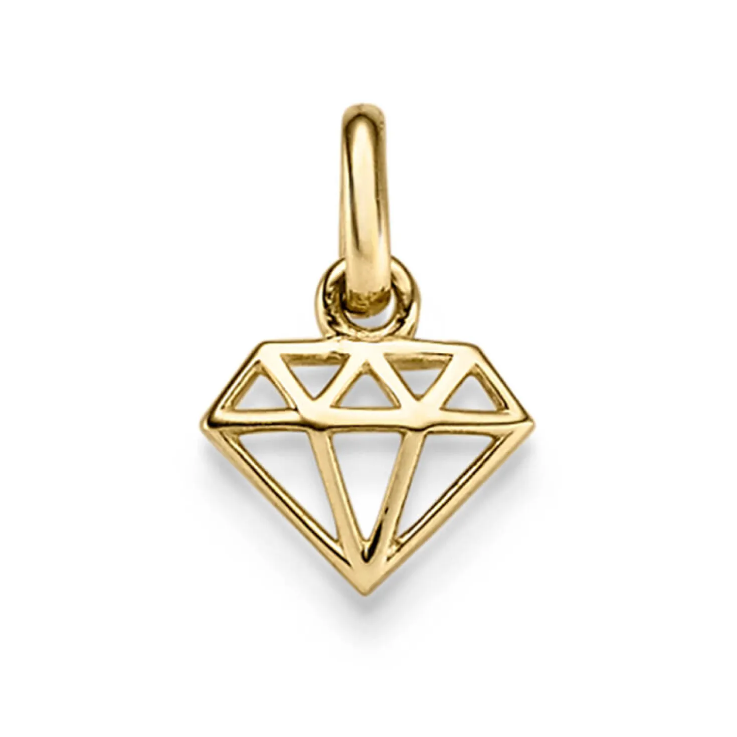 Anhänger Diamant Brillant Silhouette 9,5x15mm 585 Gold Gelbgold glänzend