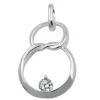 Anhänger Doppelkreis 8 Acht mit Zirkonia 23x15mm aus 925 Silber