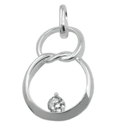 Anhänger Doppelkreis 8 Acht mit Zirkonia 23x15mm aus 925 Silber