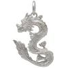 Anhänger Drache Dragon 30x16,4mm aus 925 Sterling Silber rhodiniert