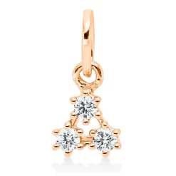 Anhänger Dreieck aus 750 Gold Rotgold 3 Brillanten 0,07ct TW-SI 10,1x5,2mm