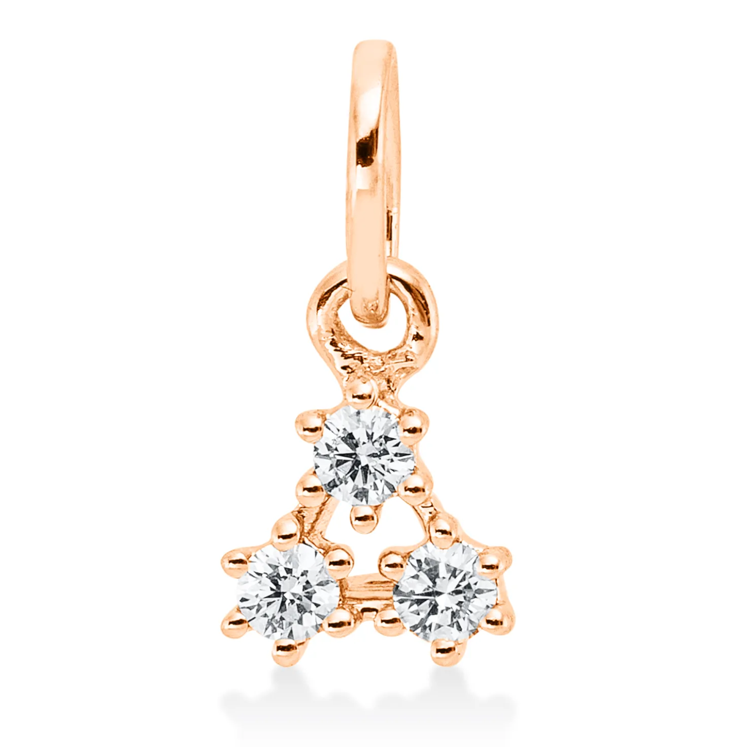 Anhänger Dreieck aus 750 Gold Rotgold 3 Brillanten 0,07ct TW-SI 10,1x5,2mm