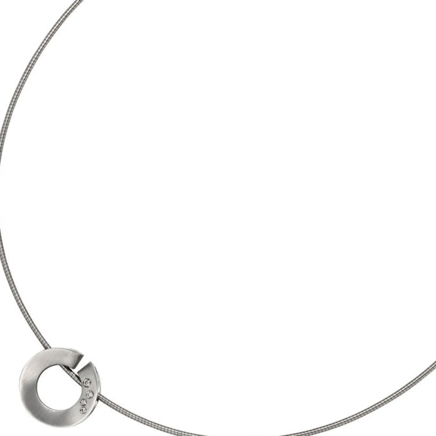 Anhänger durchbrochener Kreis Diamanten 0.06Ct W/SI Brillanten 950 Platin