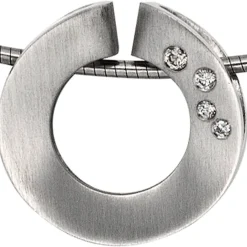 Anhänger durchbrochener Kreis Diamanten 0.06Ct W/SI Brillanten 950 Platin