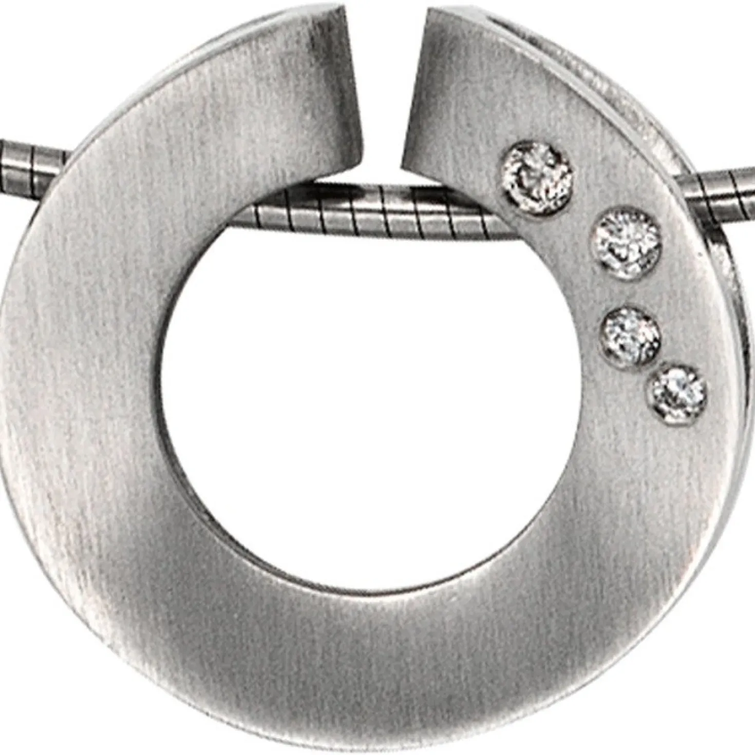 Anhänger durchbrochener Kreis Diamanten 0.06Ct W/SI Brillanten 950 Platin