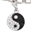 Anhänger Einhänger Charm Ying Yang 925 Silber Zirkonia schwarz weiß