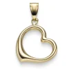 Anhänger Einhänger Halsschmuck Herz 18mm aus 585 Gold Gelbgold glänzend