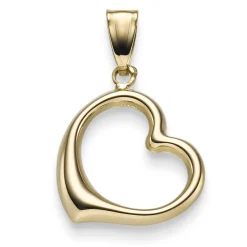 Anhänger Einhänger Halsschmuck Herz 18mm aus 585 Gold Gelbgold glänzend