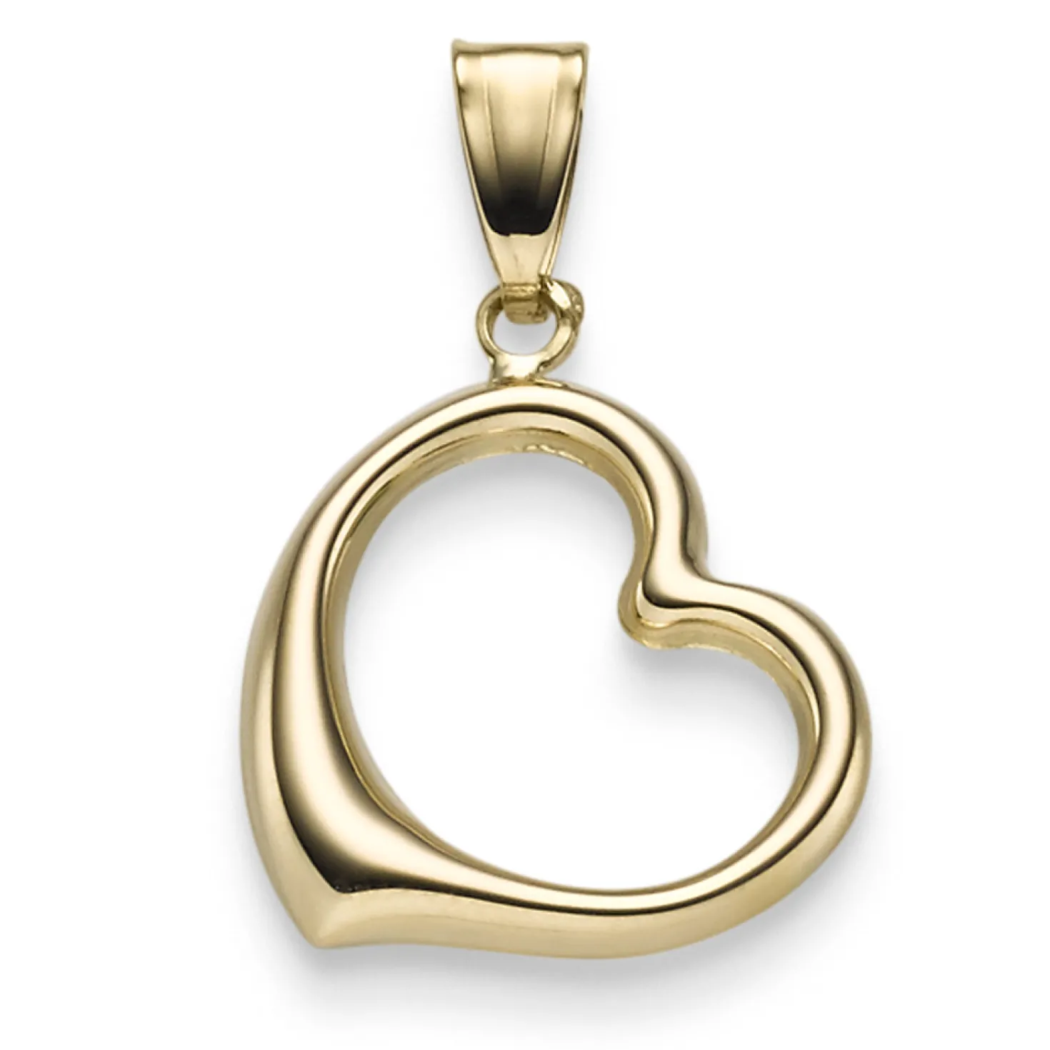 Anhänger Einhänger Halsschmuck Herz 18mm aus 585 Gold Gelbgold glänzend