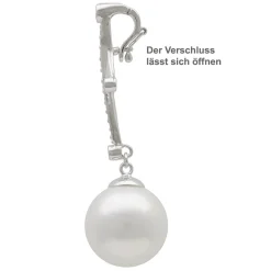 Anhänger Einhänger Muschelkernperle Perle & Zirkonia weiß 925 Silber Damen