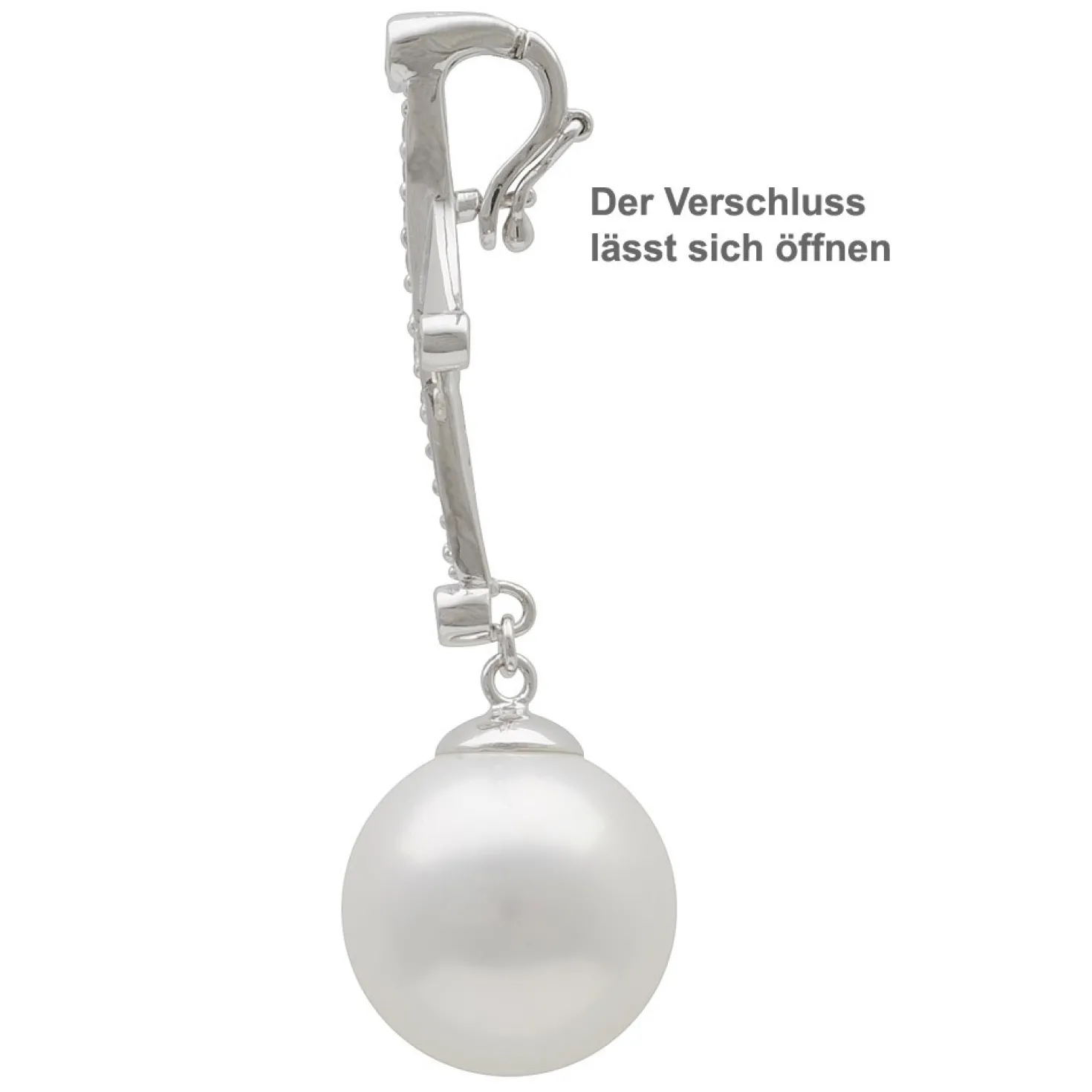 Anhänger Einhänger Muschelkernperle Perle & Zirkonia weiß 925 Silber Damen