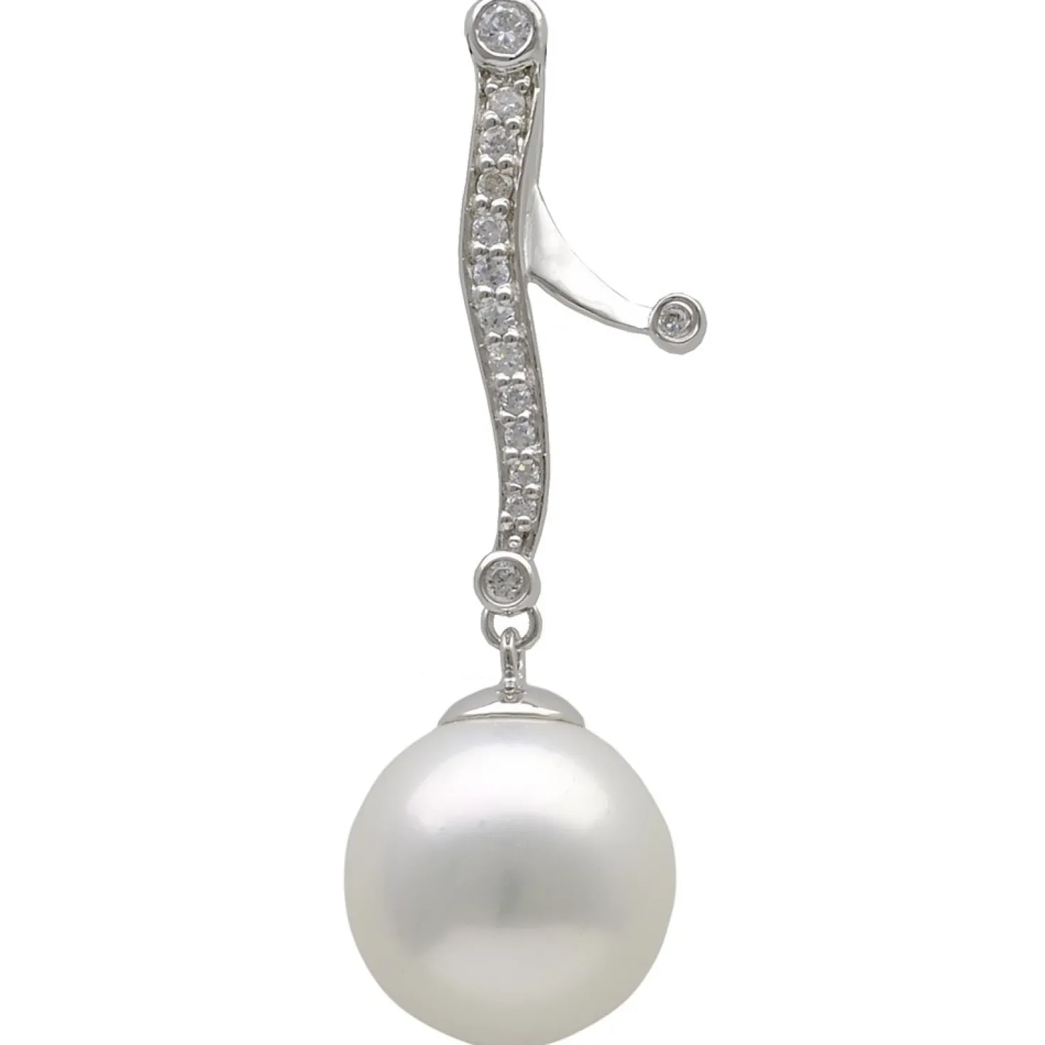 Anhänger Einhänger Muschelkernperle Perle & Zirkonia weiß 925 Silber Damen
