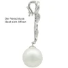 Anhänger Einhänger Perle Muschelkernperle 10 Zirkonia weiß 925 Silber Damen