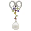 Anhänger Einhänger Süßwasser Perle & multicolor Edelsteine 925 Silber Damen