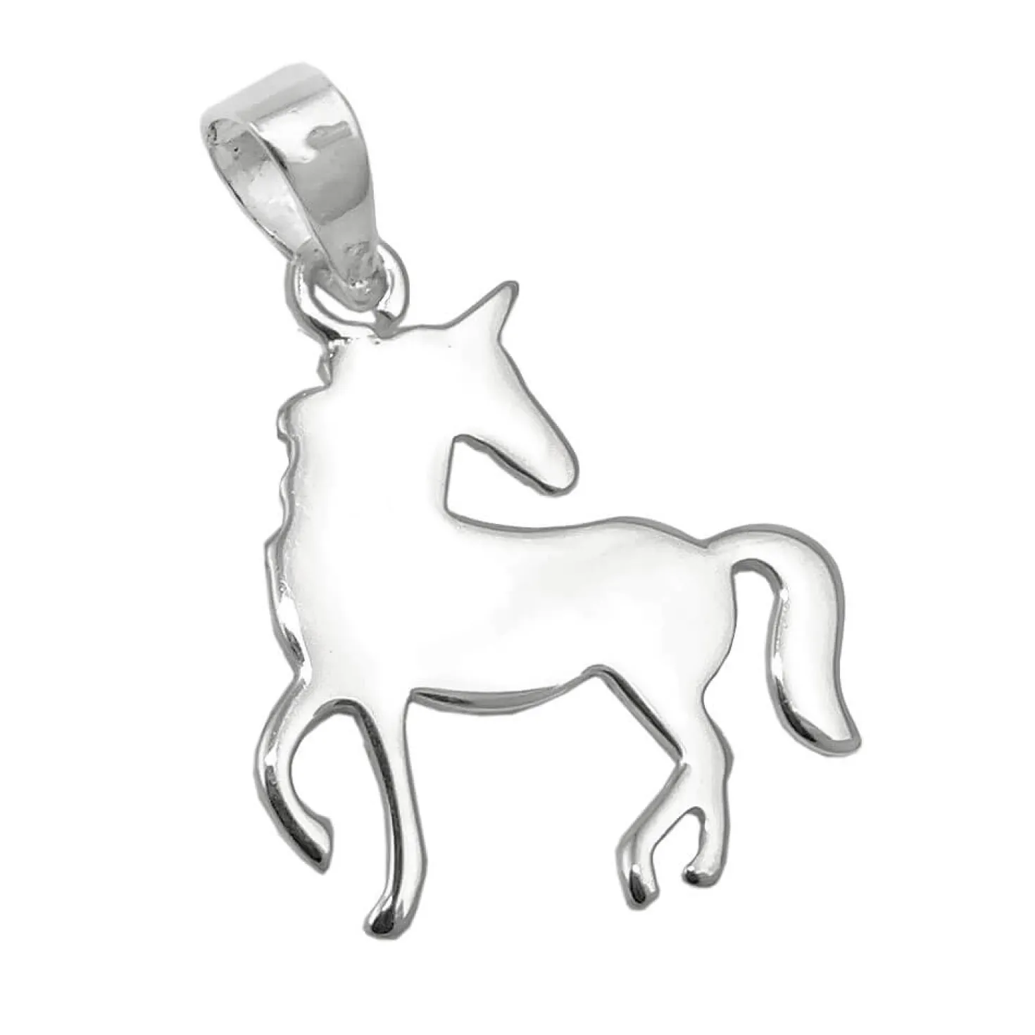 Anhänger Einhorn 16x14mm aus 925 Silber schlicht flach glänzend