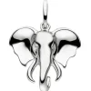 Anhänger Elefant Elefantkopf aus 925 Silber Halschmuck glänzend 21x21mm