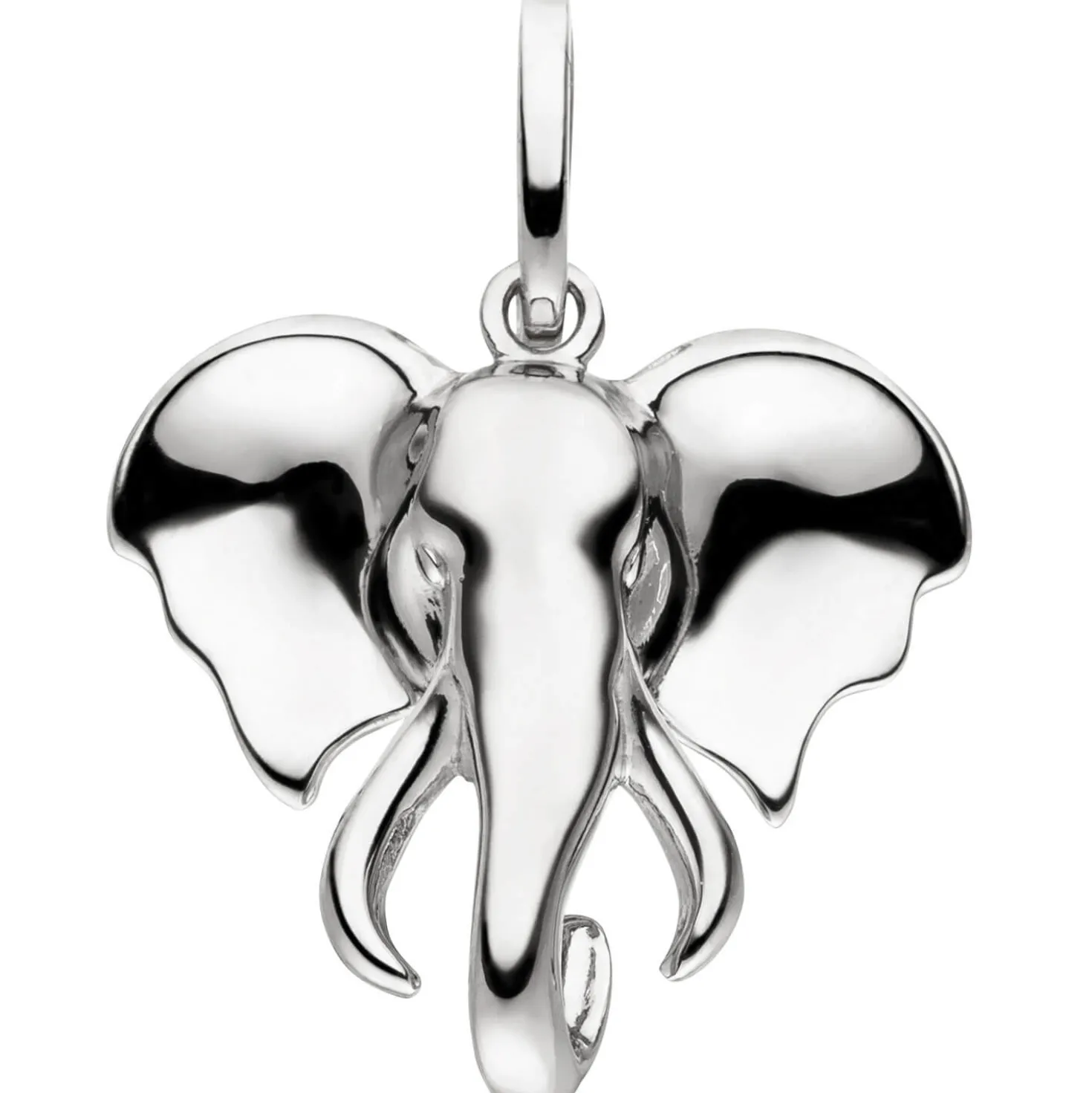Anhänger Elefant Elefantkopf aus 925 Silber Halschmuck glänzend 21x21mm