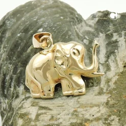 Anhänger Elefant 15x12mm aus 9Kt 375 Gold Gelbgold Elefant