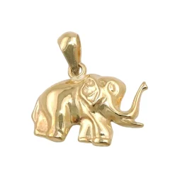 Anhänger Elefant 15x12mm aus 9Kt 375 Gold Gelbgold Elefant