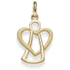 Anhänger Engel Engelchen & Herz 585 Gold Gelbgold 21x12mm Halsschmuck
