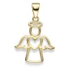 Anhänger Engel Engelchen mit Herz 21x14,2mm 585 Gold Gelbgold glänzend