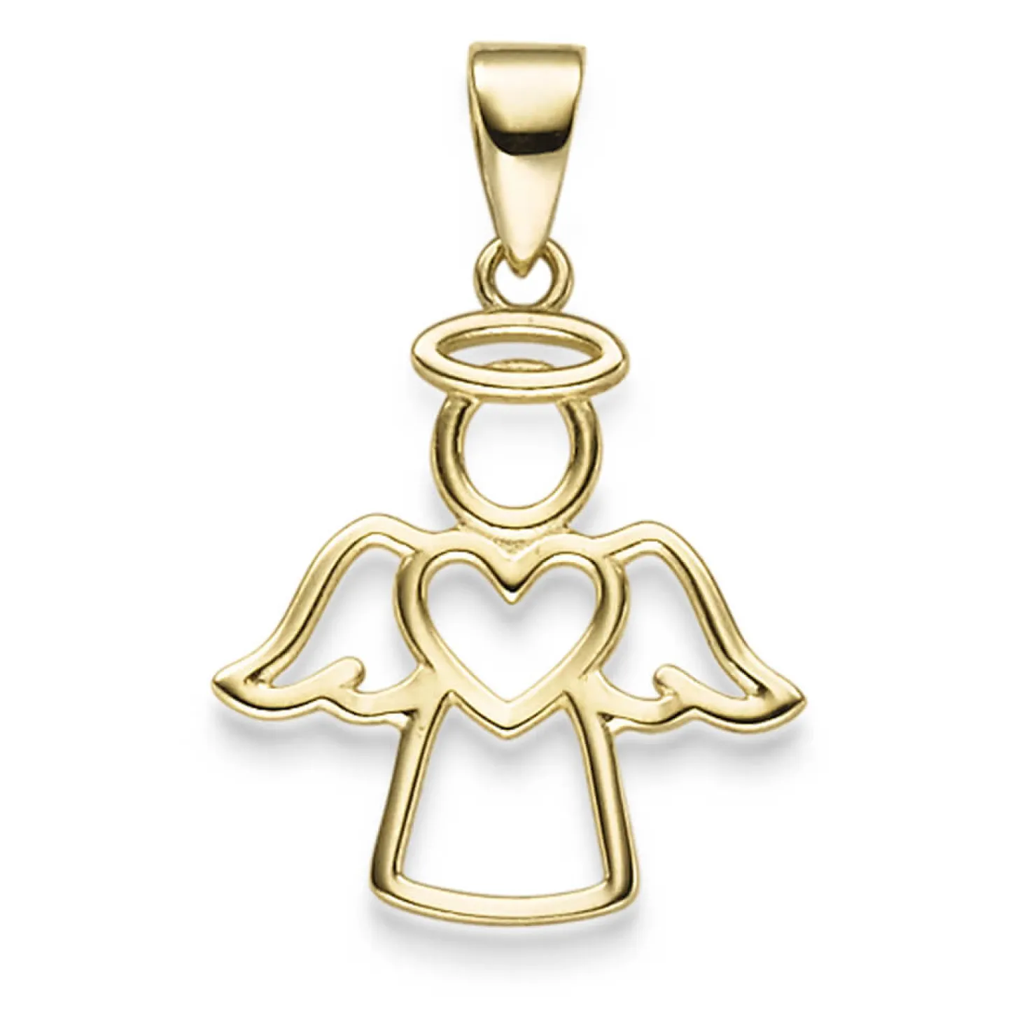 Anhänger Engel Engelchen mit Herz 21x14,2mm 585 Gold Gelbgold glänzend