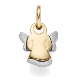 Anhänger Engel Engelchen 14x8,5mm 585 Gold Gelbgold & Weißgold bicolor schlicht