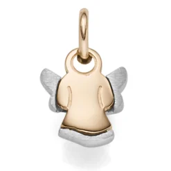 Anhänger Engel Engelchen 14x8,5mm 585 Gold Rotgold & Weißgold bicolor schlicht