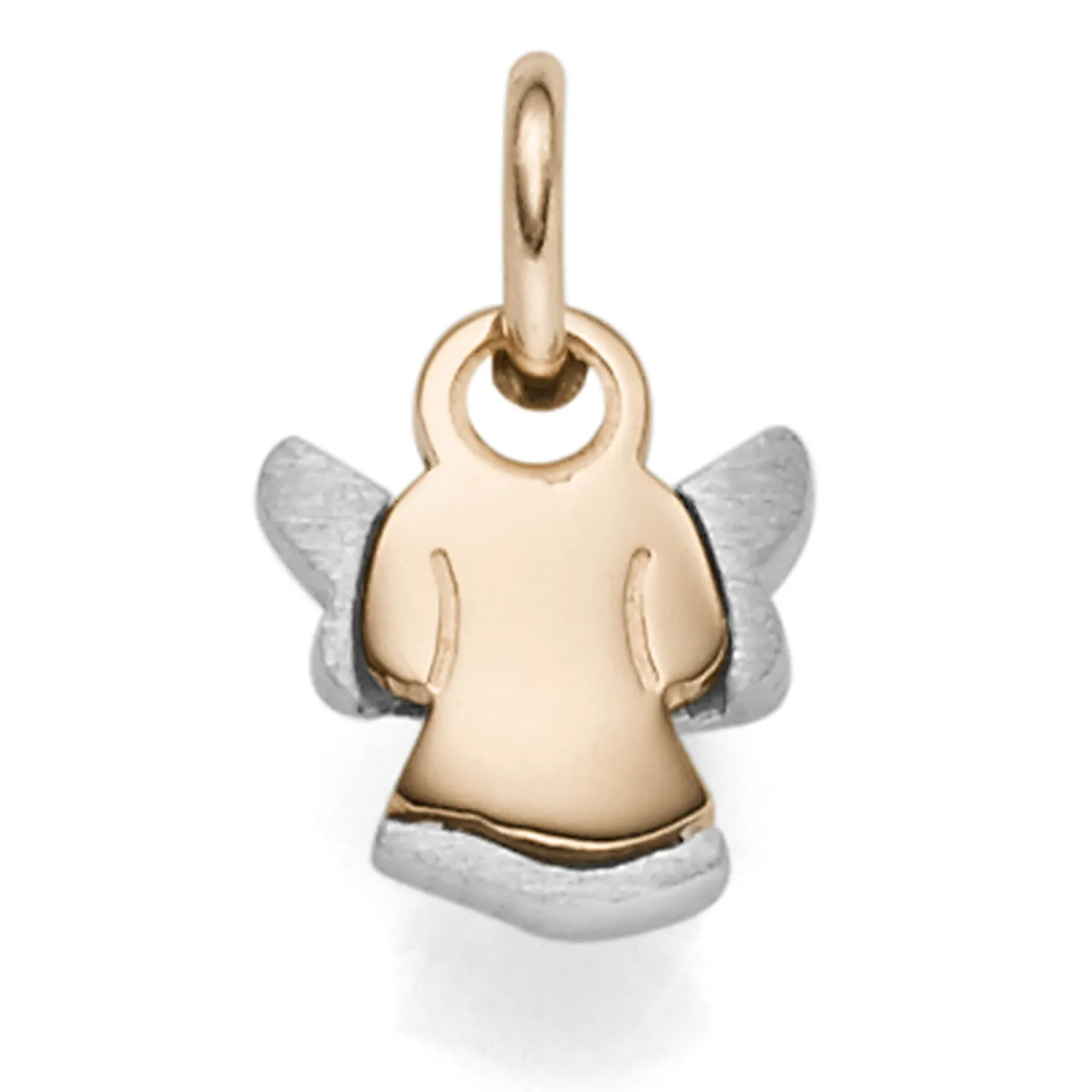 Anhänger Engel Engelchen 14x8,5mm 585 Gold Rotgold & Weißgold bicolor schlicht
