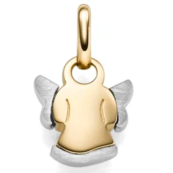 Anhänger Engel Engelchen 17x10mm 585 Gold Weißgold & Gelbgold bicolor schlicht