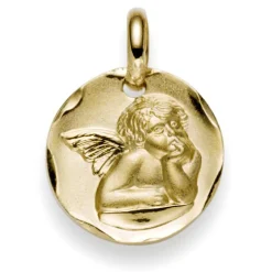 Anhänger Engel 18x14mm aus echtem 585 Gold Gelbgold Taufanhänger