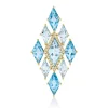 Anhänger 750 Gelbgold 9 Topase 7,2ct blau 28 Brillanten 0,12ct TW-SI 36,8x18,8mm