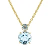 Anhänger 750 Gelbgold 2 Topase 4,6ct skyblue 5 Brillanten 0,03ct TW-SI 15,3x10mm