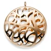Anhänger gewölbt mit Ornament 585 Gold Rotgold 38x40mm, teilmattiert