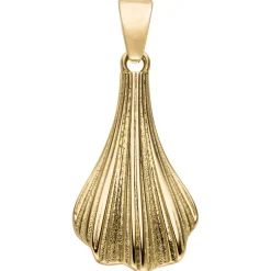 Anhänger Ginkgoblatt aus 333 Gold Gelbgold 20,6x11,4mm strukturiert