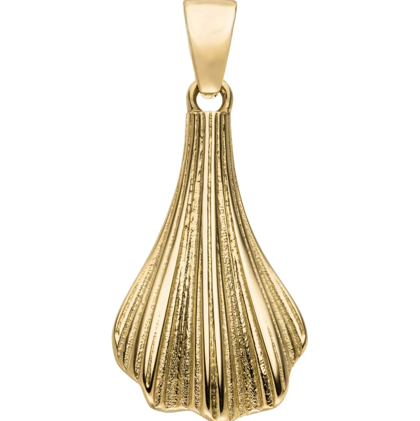 Anhänger Ginkgoblatt aus 333 Gold Gelbgold 20,6x11,4mm strukturiert
