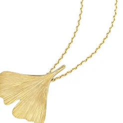 Anhänger Ginko Ginkoblatt 33,7x36,8mm aus 375 Gold Gelbgold Kettenanhänger