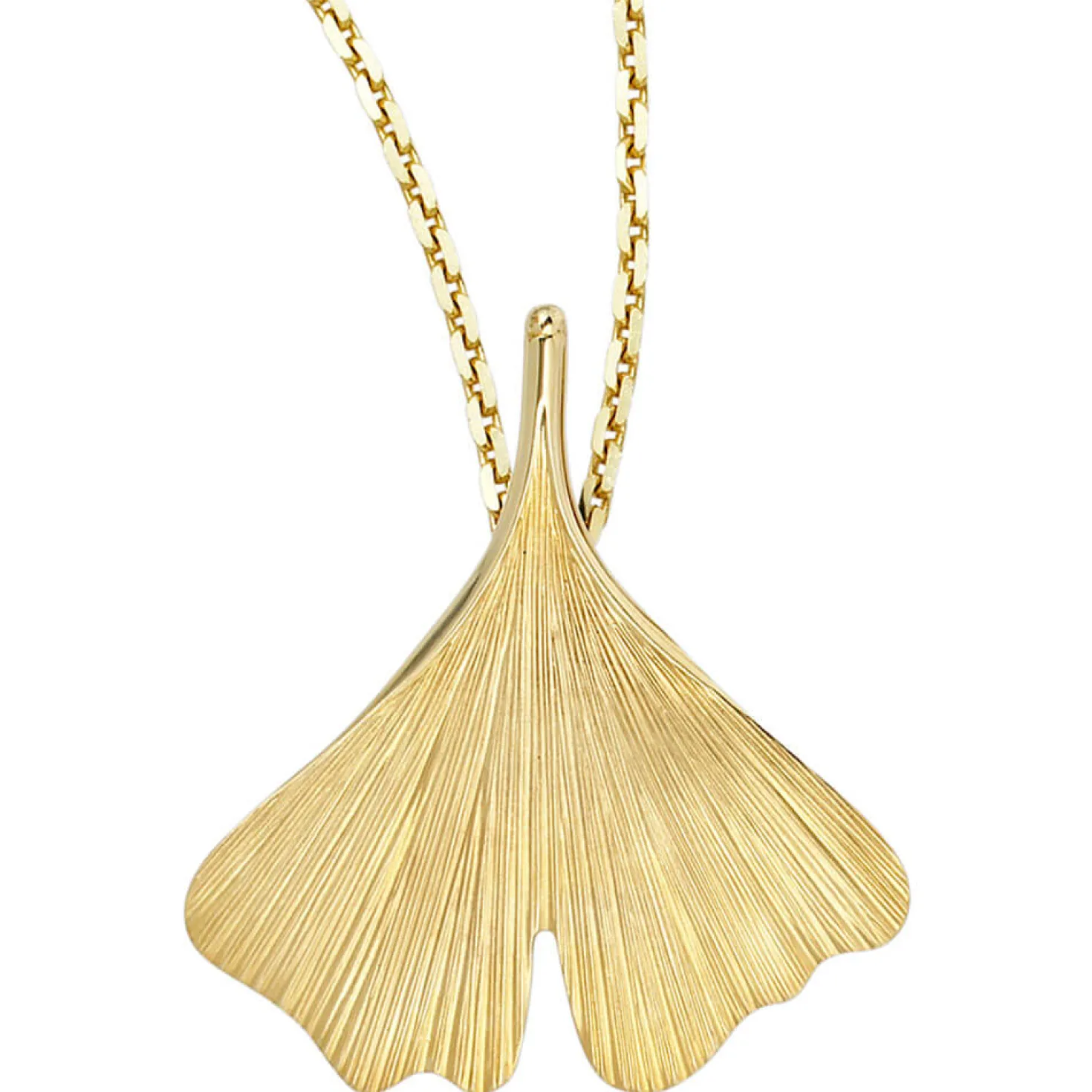 Anhänger Ginko Ginkoblatt 33,7x36,8mm aus 375 Gold Gelbgold Kettenanhänger