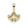 Anhänger Ginko Ginkoblatt 12x17mm Halsschmuck aus 585 Gold Gelbgold