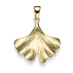 Anhänger Ginko Ginkoblatt 19x24mm Halsschmuck aus 585 Gold Gelbgold