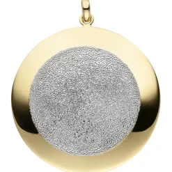 Anhänger glitzernder Halsschmuck aus 925 Silber gelbvergoldet teilrhodiniert
