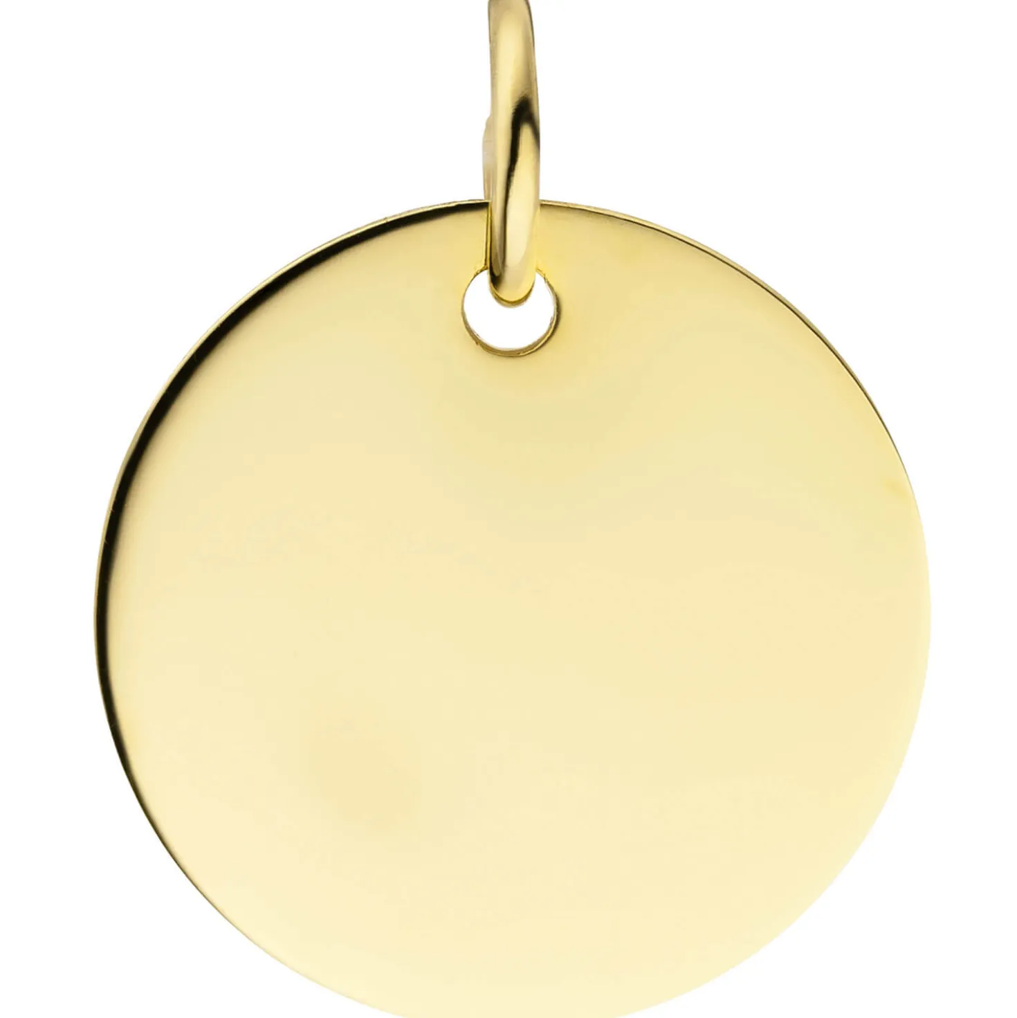 Anhänger Gravur Gravurplatte Goldanhänger 14mm Kreis aus 585 Gold Gelbgold