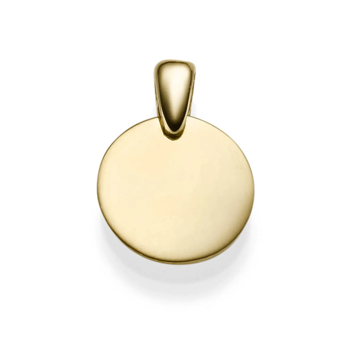 Anhänger Gravurplatte Kreis 18x13mm 585 Gold Gelbgold Halsschmuck schlicht rund
