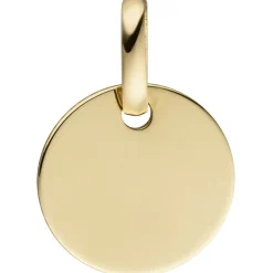 Anhänger Gravurplatte Ø10mm Kreis rund aus 333 Gold Gelbgold glänzend flach