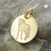 Anhänger Gravurplatte 14mm Lasergravur Pferd glänzend aus 9Kt 375 Gold Gelbgold